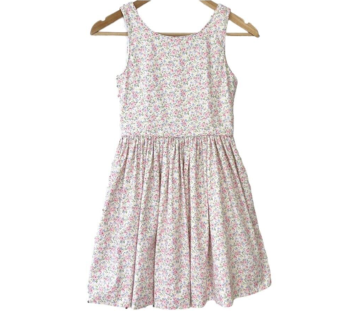 Polo Ralph Lauren bambina taglia 10 abito floreale rosa bianco senza maniche bottone posteriore - Foto 1 di 15