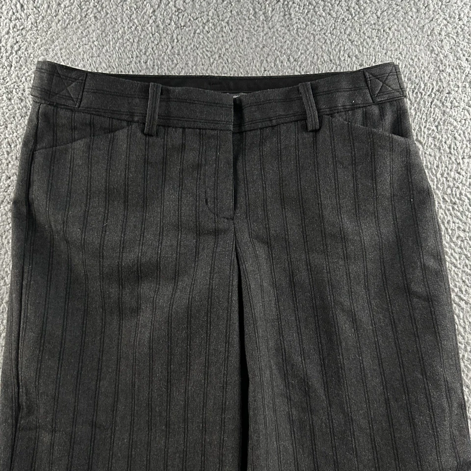 Pantalones Express Mujer Gris Talla 4 Editor Pierna Ancha Recortados Poliéster Mezcla Lana Foto 2 de 4