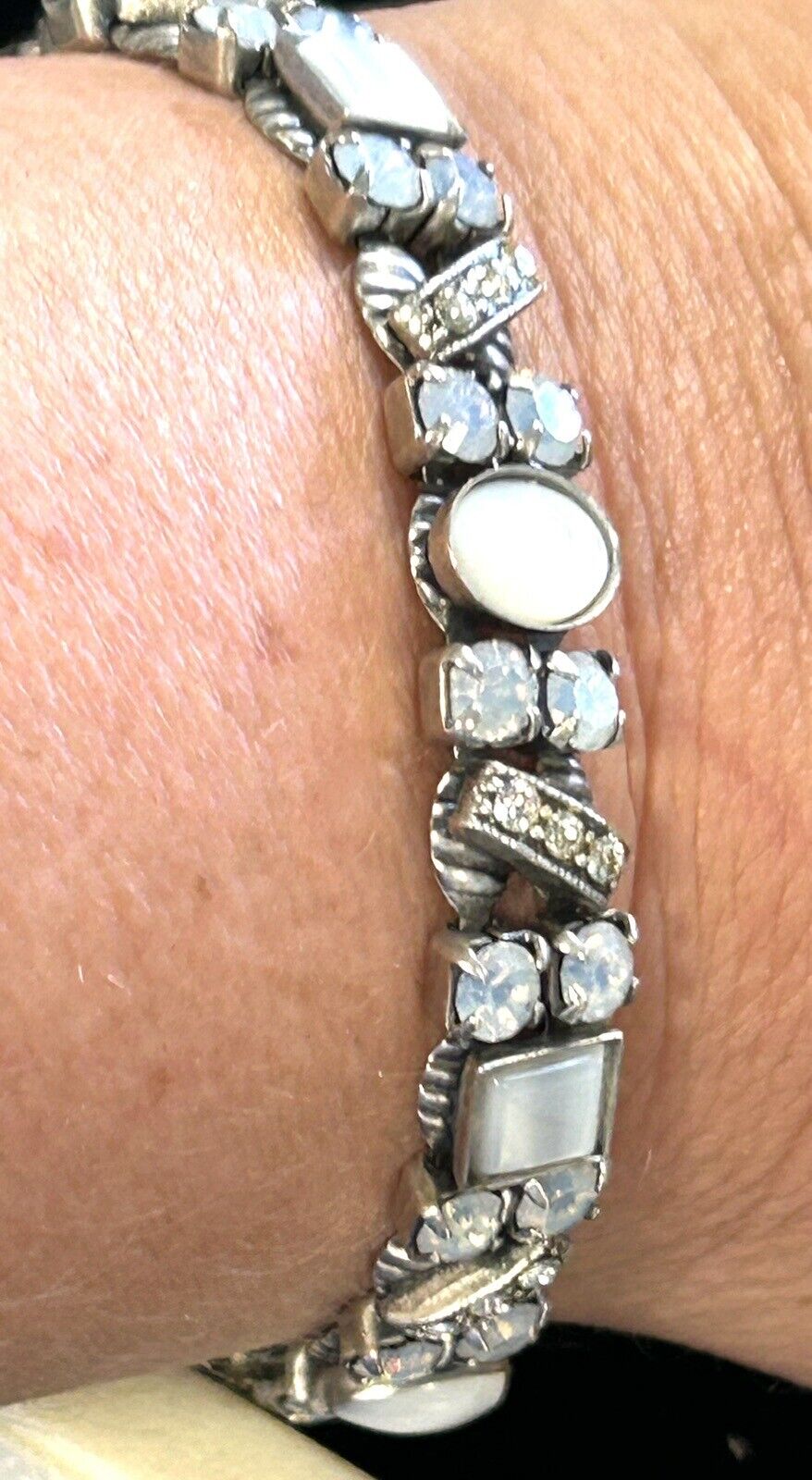 Mary Demarco Bracelet Faux Opal And Rhinestones - image 1