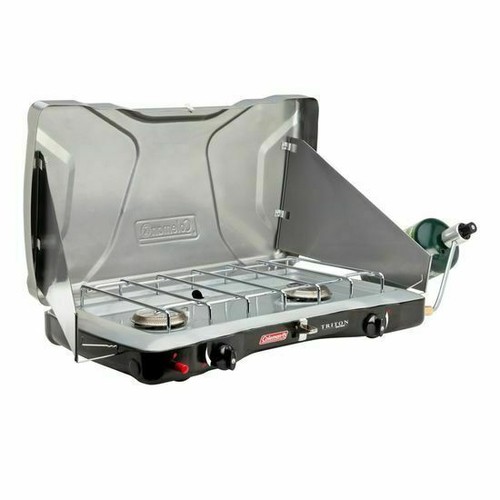 ONLYFIRE Réchaud de caping portable à 2 brûleurs au propane avec pieds pliables, réchaud de