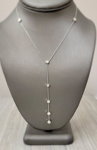 Gucci 18kt White Gold Diamond Station Drop Necklace - Picture 3 of 8