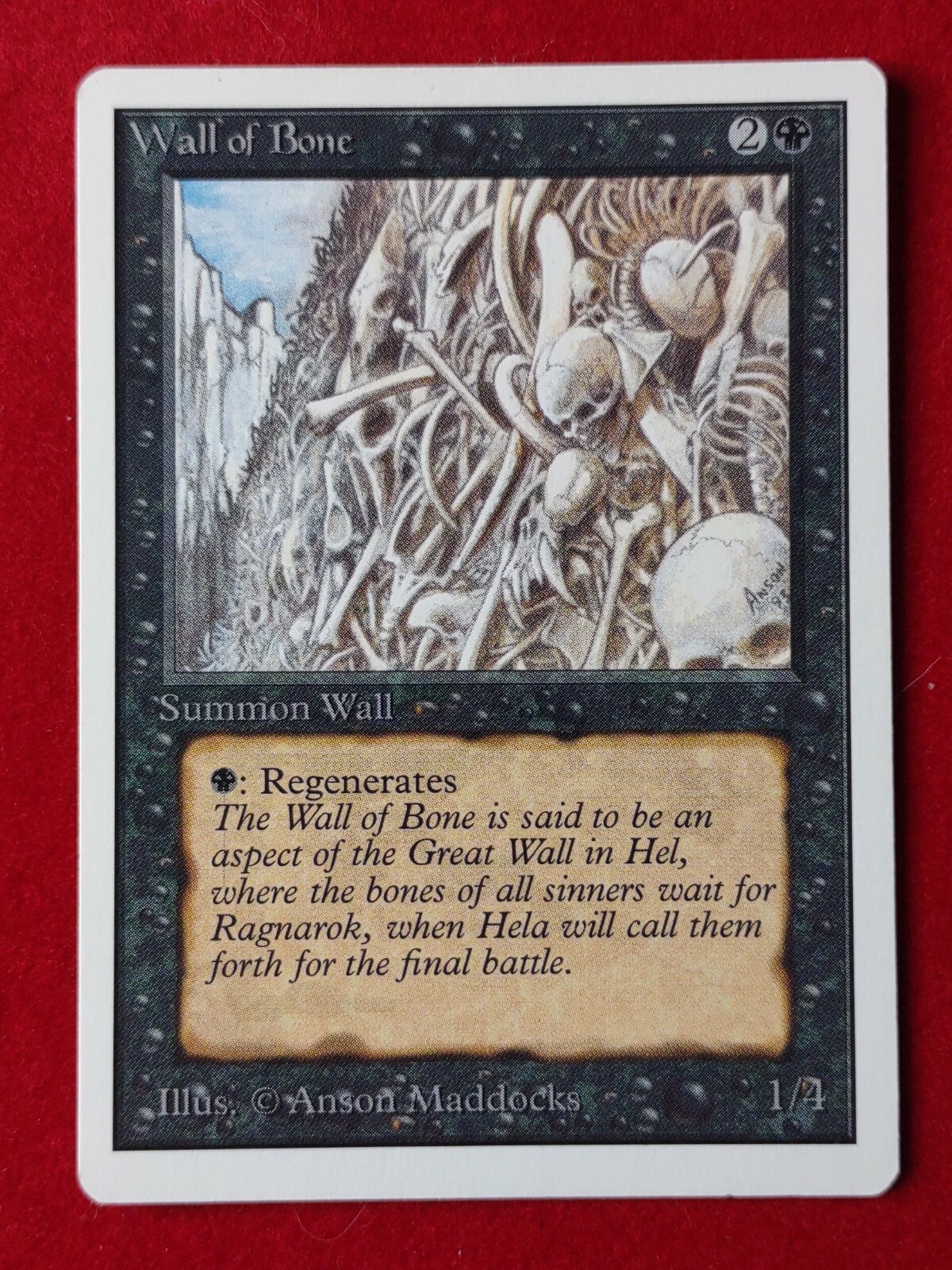 MTG 1x Wall of Bone LP Unlimited 2nd Edition Magic the Gathering
