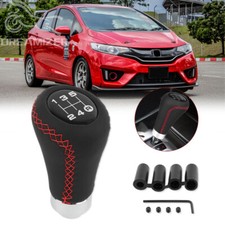 Manual Shift Knob Gear Stick Shifter Lever Leather 5 Speed For Honda Fit Jazz