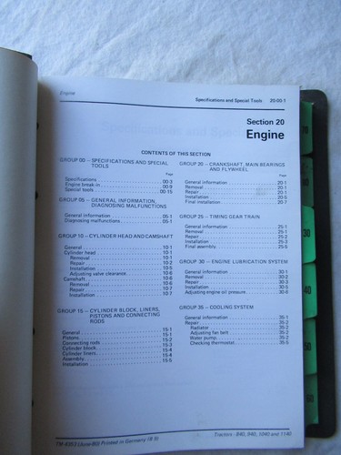 John Deere 840 940 1040 1140 Traktor Service Reparatur Technisches Handbuch TM-4353 - Bild 5 von 14