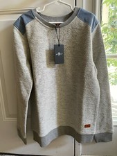 NWT - 7 For All Mankind Boys' Chambray Shoulder Sweatshirt - Medium Gray -Size L