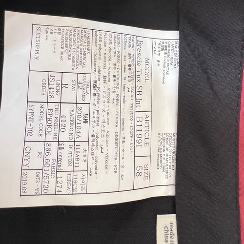 Traje Suministro Esmoquin Pantalón Lana Negro, Talla 42 H58 - Imagen 9 de 11