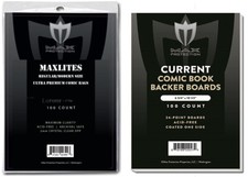 100 MaxLites 2 Regular / Modern Size Super Clear Comic Bags / Boards