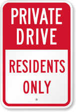 Private Drive Sign Aluminum Weatherproof Outdoor 8x12 Durable Metal