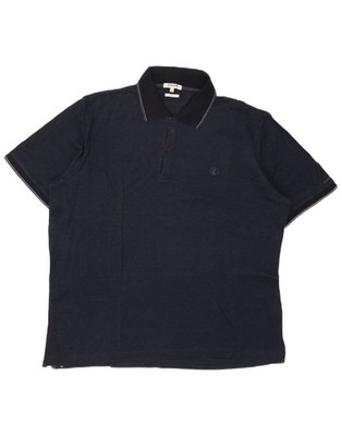 Geox Mens Respira Regular Fit Polo Shirt 2XL Navy Blue Striped Cotton DM15