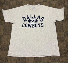 VINTAGE 90 s Dallas Cowboys Champion Spell-Out Grey T-shirt Sz XL
