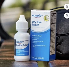 3pk. Equate Dry Eye Relief Lubricant Eye Drops For Long Lasting Relief 1 Oz/30mL