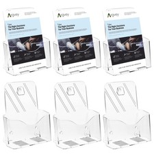 Acrylic Brochure Holder 6 x 8 Inch, Clear Slant Back Display Stand for 5.5 x ...