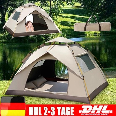 Camping Zelt 2-3 Personen Automatisches Pop up Zelt Kuppelzelt Wasserdicht Zelt