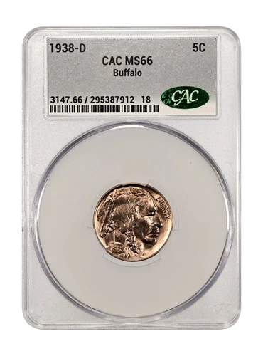 1938-D Buffalo Nickel CAC MS66