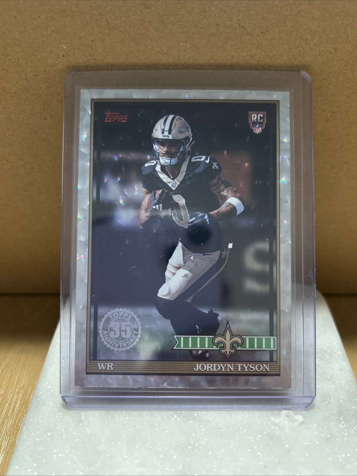 2026 Topps Flagship Jordyn Tyson RC 1991 Topps Diamanté Foil #91TR-20 Saints