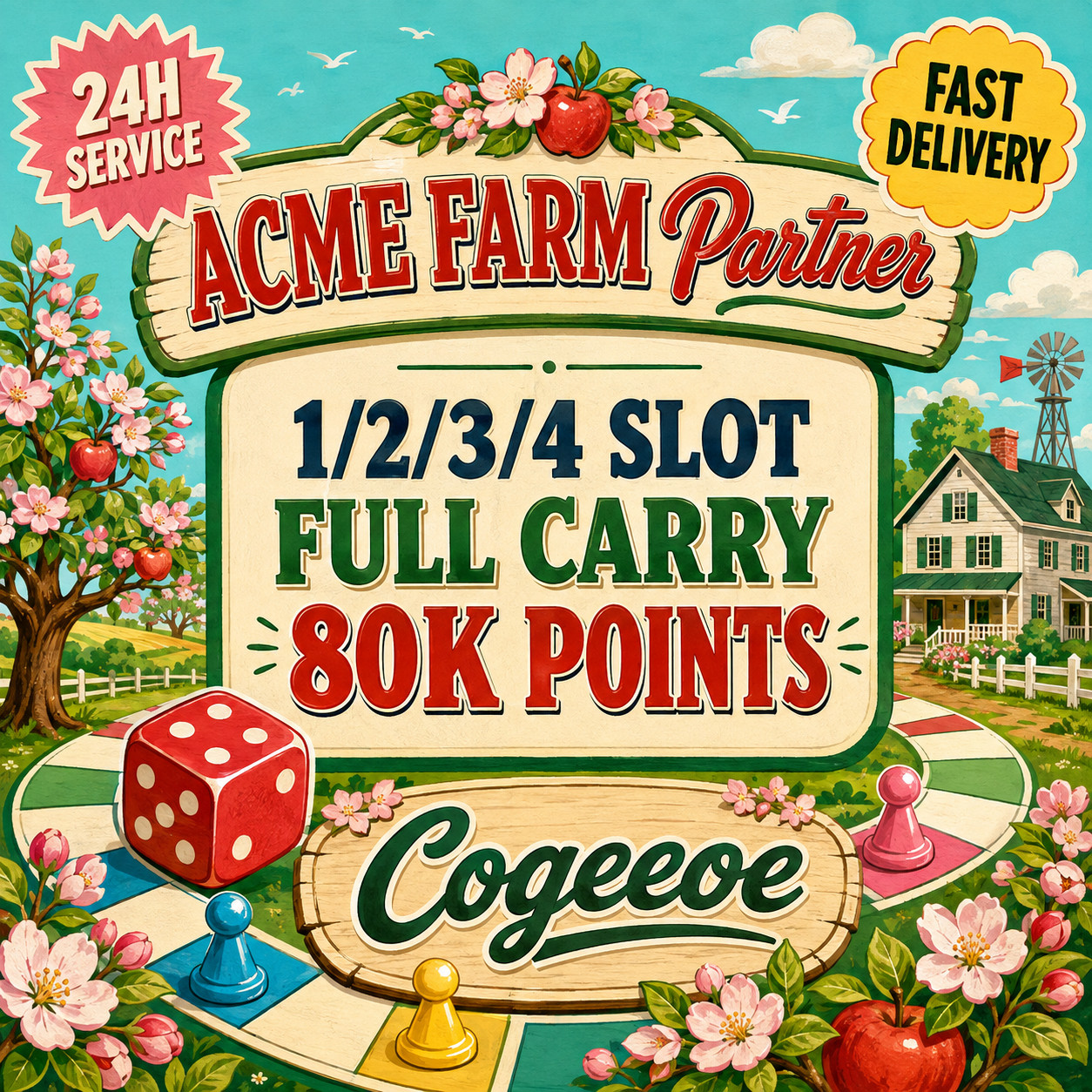 🔥Acme Partners Event Slot⚡Mon-opoly Go🔥 Full Carry 80k point⚡Fast ⚡August 26th