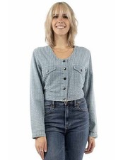 Scully Western Jacket Womens Laser Cut Snap Light Blue F0_HC1008