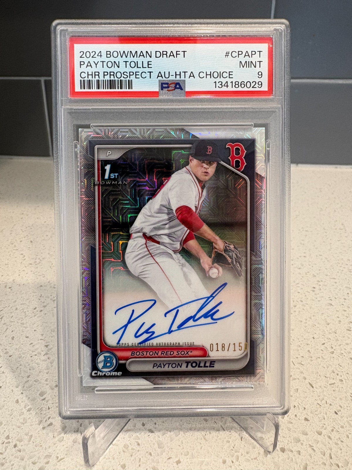 2024 Bowman Chrome Payton Tolle 1st Mojo Choice Refractor Auto /150 Red Sox