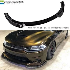 For Dodge Charger SRT R/T Scat 15-23 Front Bumper Lip Spoiler Splitter Gloss BLK