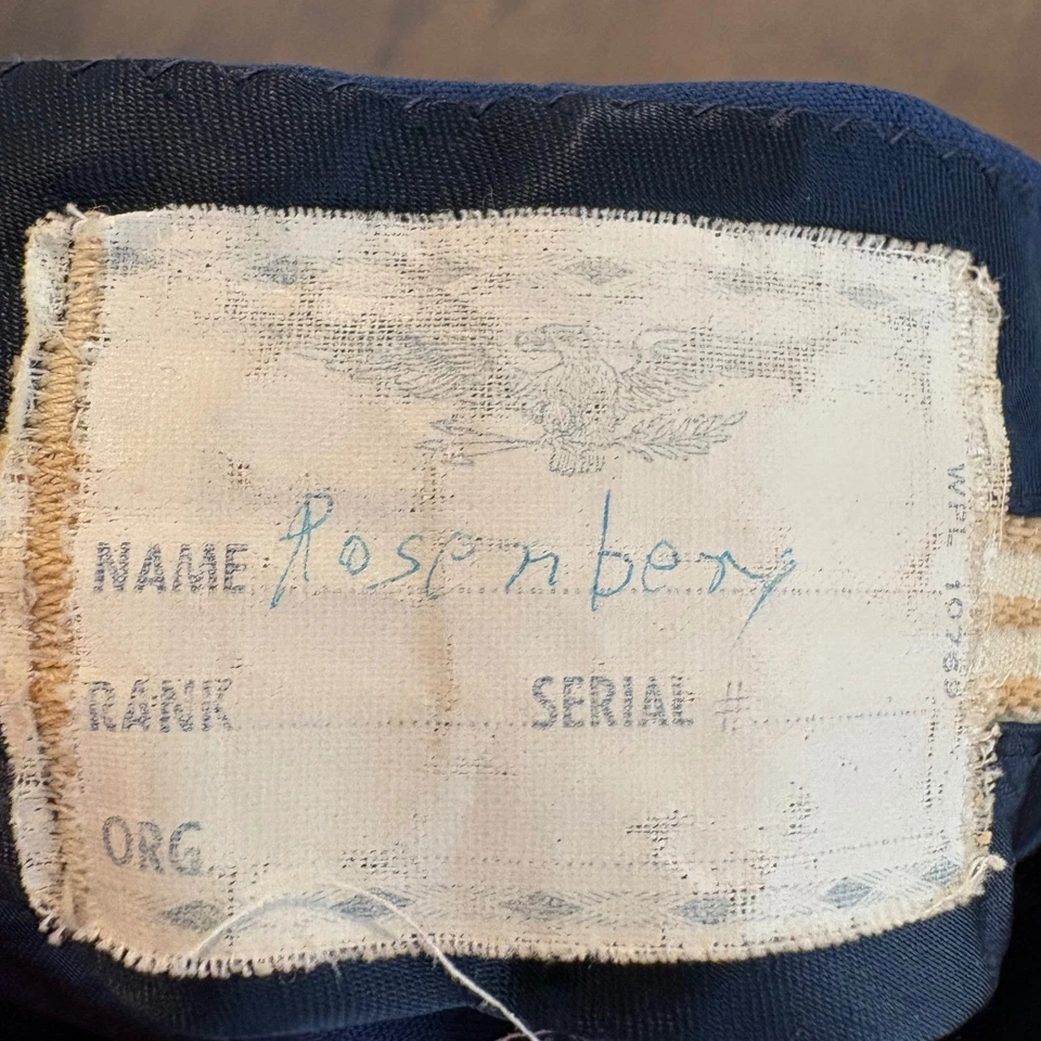 Vestido militar antigo calça azul masculina listra dourada calças formais exército dos EUA anos 60/70 - Imagem 3 de 4