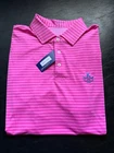 NWT MEN'S DRADDY SPORT T-BONE POLO, SIZE: L, COLOR: PINK STRIPED (M5.16)