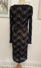 Black Chantilly Lace Dress Elegant LBD Beautiful Slightly Fitted Size 12 Unworn