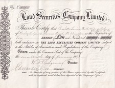 UNITED KINGDOM, 1893, THE LAND SECURITY COMPANY Ltd., London, certyfikat