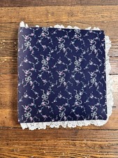 Vintage Lace Floral Fabric Covered Photo Album Scrapbook Flowers 1980 s