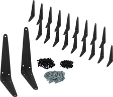 Nuk3Y L Shape Heavy Duty Shelf Bracket with Screws, 20 Pack (5" X 6", Black)