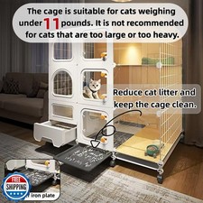 cat cage Indoor with Litter Box, Complimentary Bed, Bowl,Cleaning Three Piece...