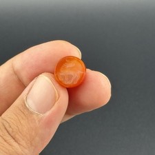 Antique old near eastern carnelian stone intaglio seal bead depicting deer