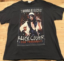 Vintage Alice Cooper For President Band Concert Tour T-shirt XL Graphic Shirt