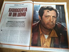 ORIANA FALLACI INTERVISTA MARCELLO MASTROIANNI CLIPPING ANNO 1971 ARTICOLO