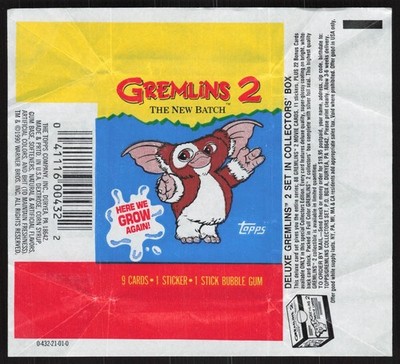 1990 Topps Gremlins II 2 Opened Wax Pack Wrapper DD113