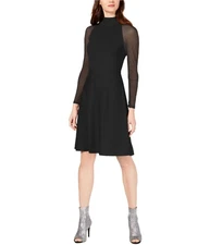 I.N.C Womens Illusion Sleeve Sweater Dress