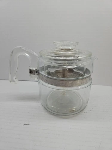 Vintage Pyrex Flameware 2 - 4 Cup Coffee Glass Percolator # 7754 B  Complete