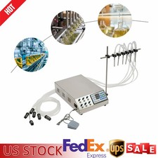 6 Head Semi-automatic Liquid Filling Machine Electric Bottle Filler Stainless 5L