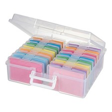 Transparent 4" x 6" Photo Cases and Clear Craft Keeper with Handle, 16 Inner ...