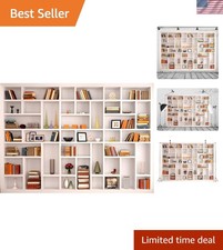 Durable 7x5ft Library Bookshelf Backdrop for Professional Online Presentations