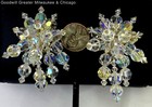 Vintage Aurora Borealis Beaded Necklace & Clip On Earrings 103.8g — photo 2