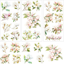 3 Sheet Floral Furniture Transfers 6"X12" Rub on Vintage Flower Rub on Transfers