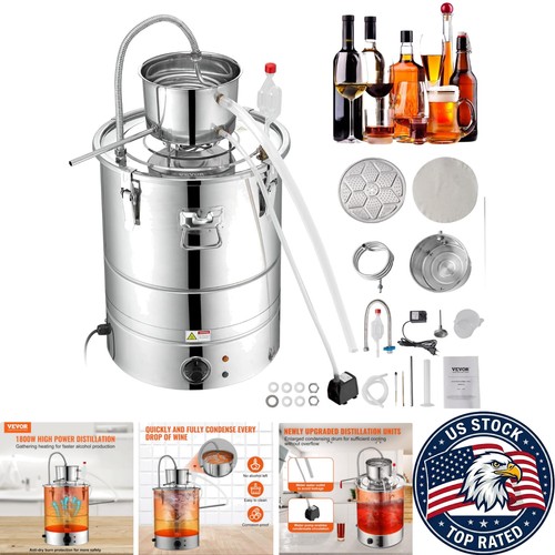 Electric Alcohol Still 30L - Fast Distillation Kit w/ Pump, Thermometer, Safety
