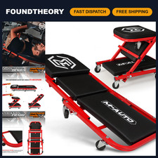 Foldable 2-in-1 Rolling Car Creeper Seat 36 Adjustable Garage Chair 330lbs Foldable 2-in-1 Rolling Car Creeper Seat 36 Adjustable Garage Chair 330lbs
