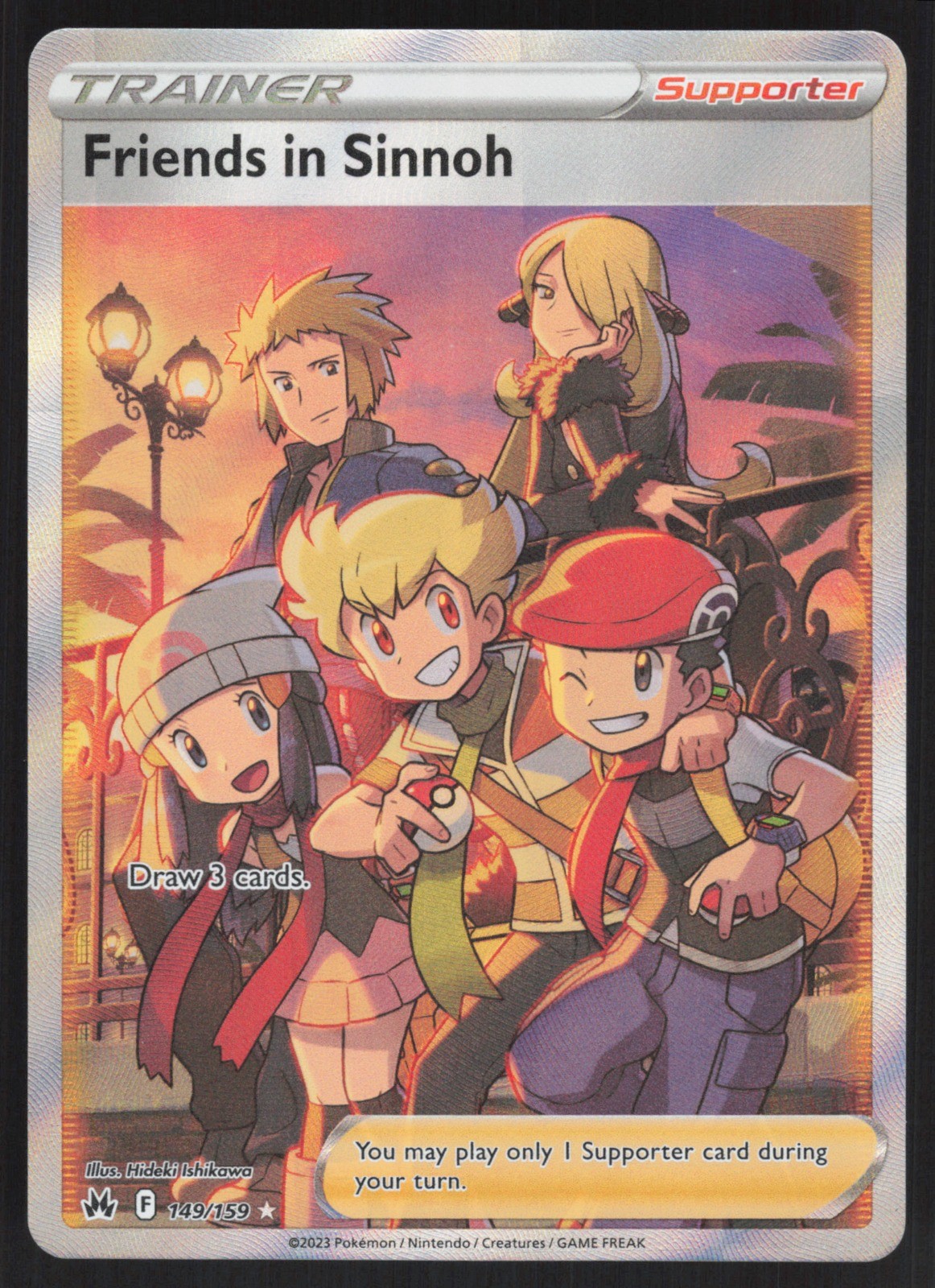Friends in Sinnoh (Full Art) Holo 149/159 NM SWSH: Crown Zenith Pokemon Card