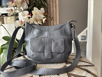 Schöne Clarks Umhängetasche blau Leder Damen