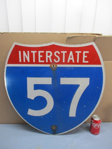 Vintage I-57 Shield Interstate Highway Metal Highway Sign 24 x 24" RETIRED - Picture 7 of 7