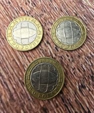 3x 1999 Rugby World Cup £2 Coins UK Commemorative Two Pound Collection
