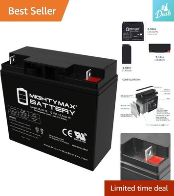 Compact 12V 18AH SLA AGM Battery for Scooters - Nut & Bolt Terminal Design