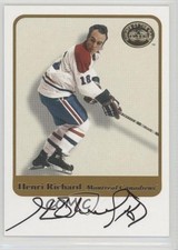 2001-02 Fleer Greats of the Game Auto Henri Richard Auto HOF 0c3