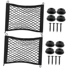 2 Pack Elastic Small Cargo Net Pocket with Hooks,Cargo 18.9x13.78 inches
